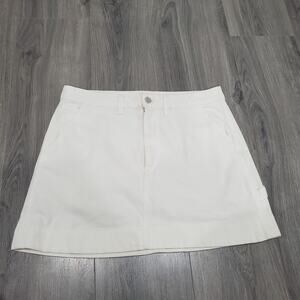 Y2K Vintage Lee Carpenter Mini Skirt White 12 High Waist Grunge Workwear